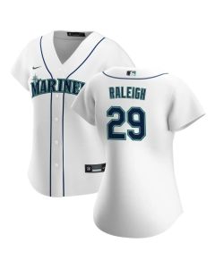 Women's Seattle Mariners #29 Cal Raleigh White Home Replica Jersey