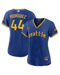 Women's Seattle Mariners #44 Julio Rodriguez Royal 2023 City Connect Stitched Baseball Jersey(Run Small)