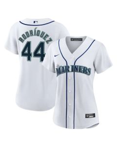 Women's Seattle Mariners #44 Julio Rodriguez White Home Replica Jersey (White)