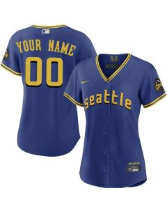 Women's Seattle Mariners Royal City Connect Custom Jersey (Royal)