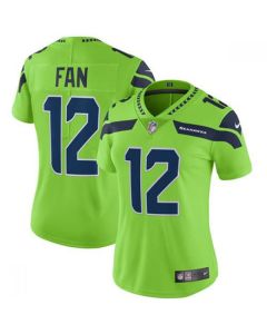 Women's Seattle Seahawks #12 Fan Green Vapor Untouchable Limited Stitched NFL Jersey