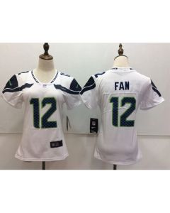 Women's Seattle Seahawks #12 Fan White Vapor Untouchable Limited Stitched NFL Jersey
