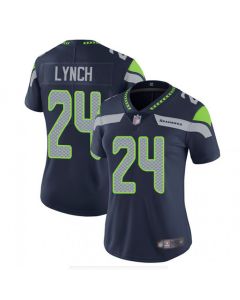 Women's Seattle Seahawks #24 Marshawn Lynch Navy Vapor Untouchable Limited Stitched NFL Jersey(Run Small)