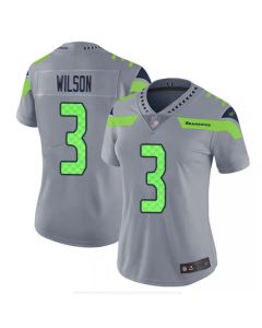 Women's Seattle Seahawks #3 Russell Wilson Gray Inverted Legend Stitched NFL Jersey(Run Small)