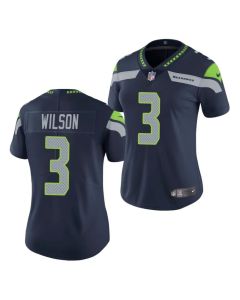 Women's Seattle Seahawks #3 Russell Wilson Navy Vapor Untouchable Stitched Jersey(Run Small)