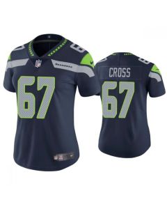 Women's Seattle Seahawks #67 Charles Cross Navy Untouchable Limited Stitched Jersey(Run Small)