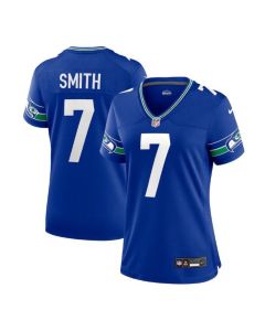 Women's Seattle Seahawks #7 Geno Smith Royal Throwback Player Stitched Game Jersey(Run Small)