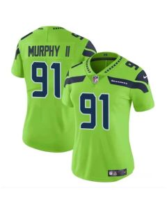 Women's Seattle Seahawks #91 Byron Murphy II 2024 Draft Green Vapor Limited Stitched Football Jersey(Run Small)