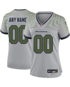 Women's Seattle Seahawks Custom Gray Rivalries Collection Game Stitched Jersey (Gray)