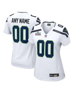 Women's Seattle Seahawks Custom White Super Bowl LX Game Jersey