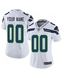 Women's Seattle Seahawks Customized White Vapor Untouchable Limited Stitched NFL Jersey(Run Small)