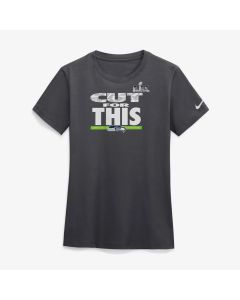 Women's Seattle Seahawks Nike Anthracite Super Bowl LX Champions T-Shirt (Style 2)