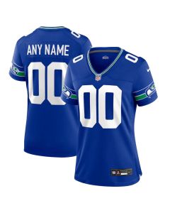 Women's Seattle Seahawks Nike Royal Throwback Game Custom Jersey (Royal)
