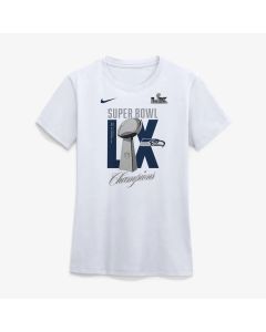 Women's Seattle Seahawks Nike White Super Bowl LX Champions Lombardi Trophy T-Shirt (White)