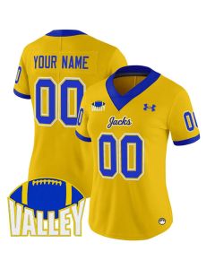 Women's South Dakota State Jackrabbits Gold 2025 Vapor Limited Custom Jersey