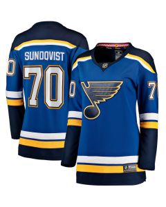 Women's St. Louis Blues #70 Oskar Sundqvist Blue Home Player Jersey