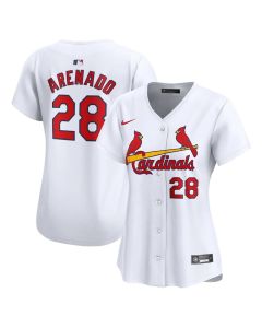 Women's St. Louis Cardinals #28 Nolan Arenado White Home Limited Player Jersey