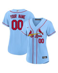 Women's St. Louis Cardinals Blue Stitched Baseball Custom Jersey