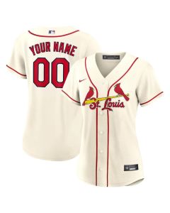 Women's St. Louis Cardinals Cream Alternate Cream Limited Custom Jersey