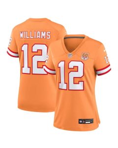 Women's Tampa Bay Buccaneers #12 Doug Williams Creamsicle 50th Season Game Jersey (Style 2)