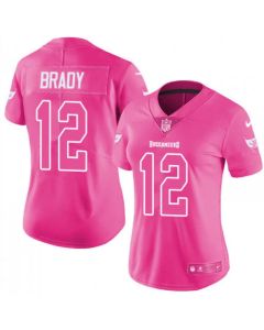 Women's Tampa Bay Buccaneers #12 Tom Brady Pink Vapor Untouchable Limited Stitched Jersey(Run Small)