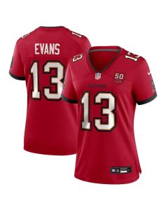 Women's Tampa Bay Buccaneers #13 Mike Evans Red 50th Anniversary Game Jersey (Red)