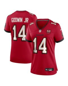 Women's Tampa Bay Buccaneers #14 Chris Godwin Jr. Red 50th Anniversary Game Jersey (Red)