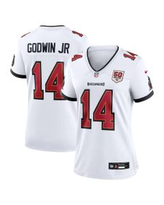Women's Tampa Bay Buccaneers #14 Chris Godwin Jr. White 50th Season White Game Jersey (White)