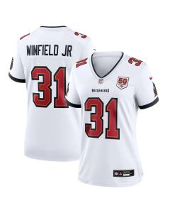 Women's Tampa Bay Buccaneers #31 Antoine Winfield Jr. White 50th Season Patch Game Jersey (White)
