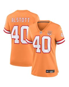 Women's Tampa Bay Buccaneers #40 Mike Alstott Creamsicle 50th Season Game Jersey (Style 2)