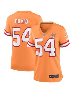 Women's Tampa Bay Buccaneers #54 Lavonte David Creamsicle 50th Season Game Jersey (Style 2)
