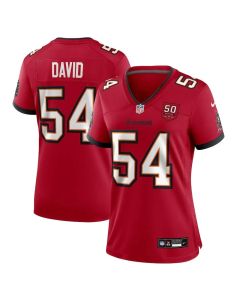 Women's Tampa Bay Buccaneers #54 Lavonte David Red 50th Anniversary Game Jersey (Red)