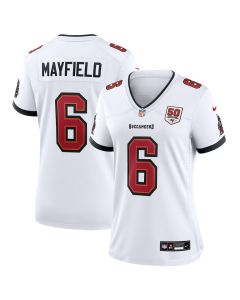 Women's Tampa Bay Buccaneers #6 Baker Mayfield White 50th Season White Game Jersey (White)
