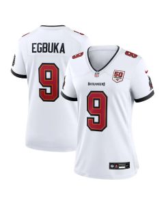 Women's Tampa Bay Buccaneers #9 Emeka Egbuka White 50th Season White Game Jersey (White)