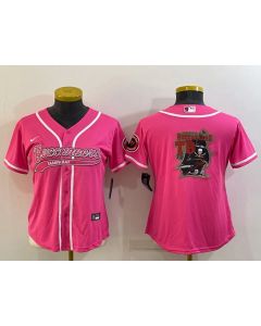 Women's Tampa Bay Buccaneers Pink Team Big Logo With Patch Cool Base Stitched Baseball Jersey(Run Small)