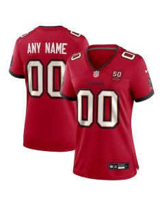 Women's Tampa Bay Buccaneers Red 50th Anniversary Custom Game Jersey (Red)