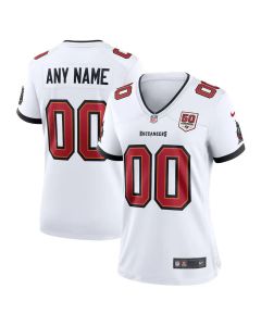 Women's Tampa Bay Buccaneers White 50th Season Custom Game Jersey (White)