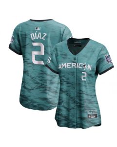 Women's Tampa Bay Rays #2 Yandy Diaz Teal 2023 All-star Stitched Baseball Jersey(Run Small)