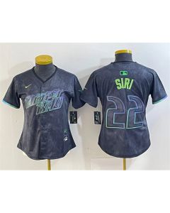 Women's Tampa Bay Rays #22 Jose Siri Charcoal 2024 City Connect Limited Stitched Baseball Jersey(Run Small)
