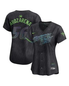 Women's Tampa Bay Rays #56 Randy Arozarena Charcoal 2024 City Connect Limited Stitched Baseball Jersey(Run Small)