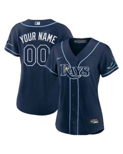 Women's Tampa Bay Rays Nike Navy Road Custom Replica Jersey (Navy)