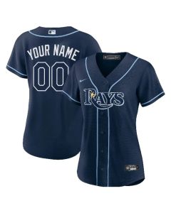 Women's Tampa Bay Rays Nike Navy Stitched Baseball Custom Jersey (Navy)