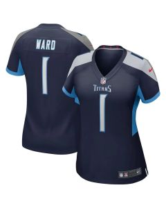 Women's Tennessee Titans #1 Cameron Ward Navy 2025 NFL Draft First Round Pick Alternate Game Jersey (Navy)