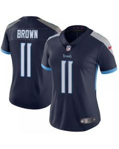 Women's Tennessee Titans #11 A.J. Brown Navy Vapor Untouchable Limited Stitched Jersey(Run Small)