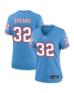 Women's Tennessee Titans #32 Tyjae Spears Blue Throwback Stitched Football Jersey(Run Small)