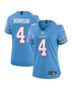 Women's Tennessee Titans #4 Wan'Dale Robinson Nike Light Blue Team Game Jersey (Blue)