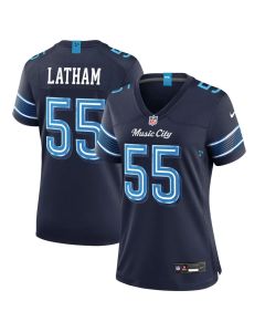 Women's Tennessee Titans #55 JC Latham Navy 2026 Rivalries Collection Game Jersey (Navy)