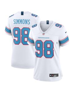 Women's Tennessee Titans #98 Jeffery Simmons Nike White Game Jersey (White)
