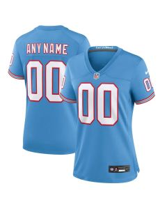 Women's Tennessee Titans Nike Light Blue Oilers Throwback Game Custom Jersey (Blue)