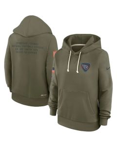 Women's Tennessee Titans Olive 2025 Salute to Service Sideline Standard Issue Dri-FIT Hoodie(Run Small) (Olive)